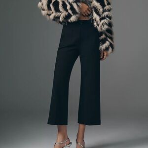 Maeve by Anthropologie The Colette Ponte Crop Wide-Leg Pants Black